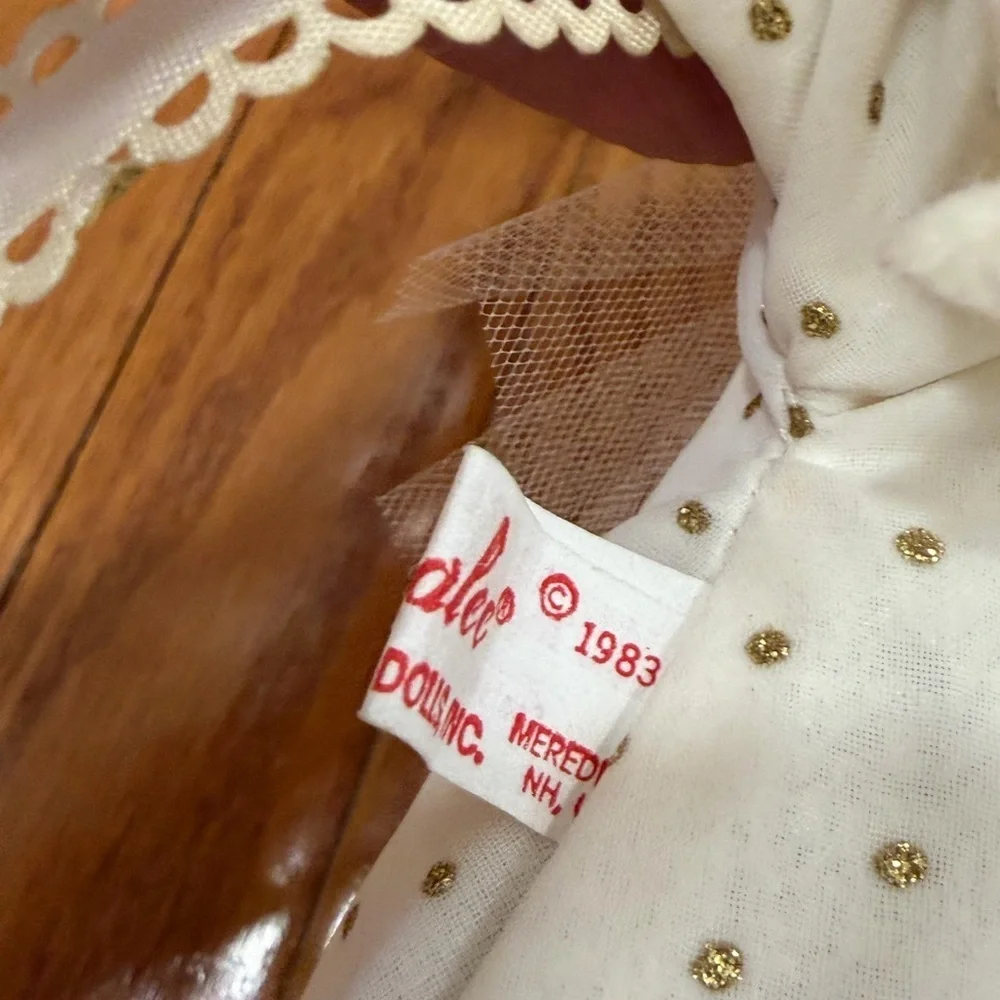 Annalee Christmas angel tree topper star white gold 1983